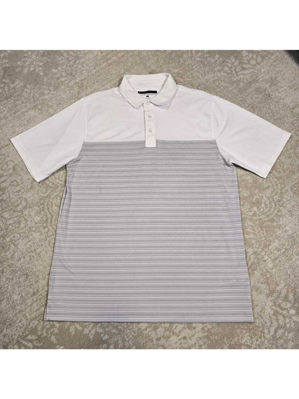 Pebble Beach Dry Luxe Performance Men's Size LARGE Short Sleeve Golf Polo Shirt